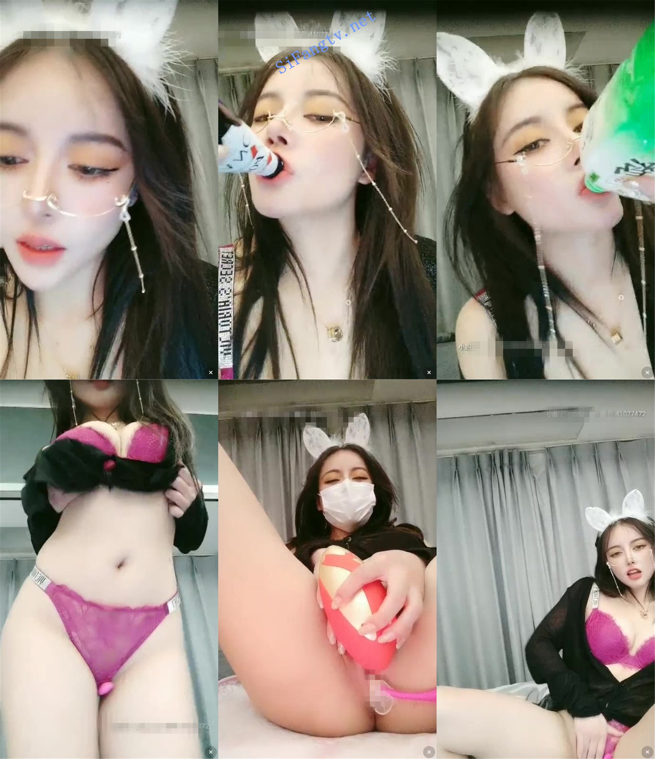 高颜值兔女郎2 美少女豆包包 跳蛋自慰喷泉 发骚粉穴特写 图 02