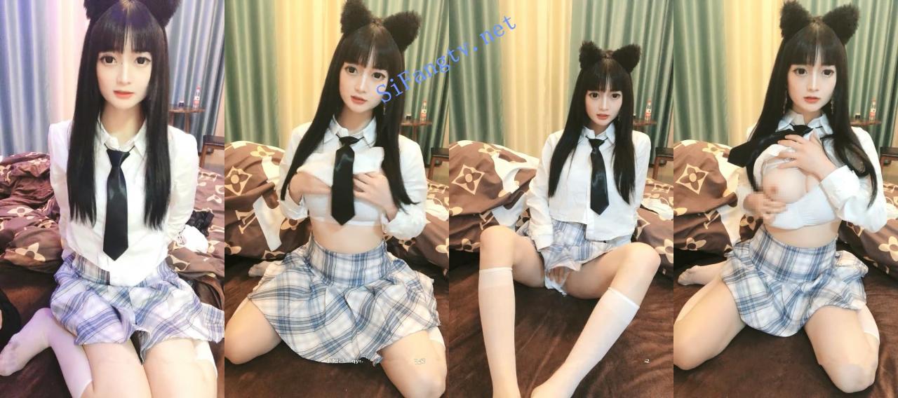 ♥️ 小姐姐十九岁 18岁大眼萌妹学生制服长腿一线天 图 01