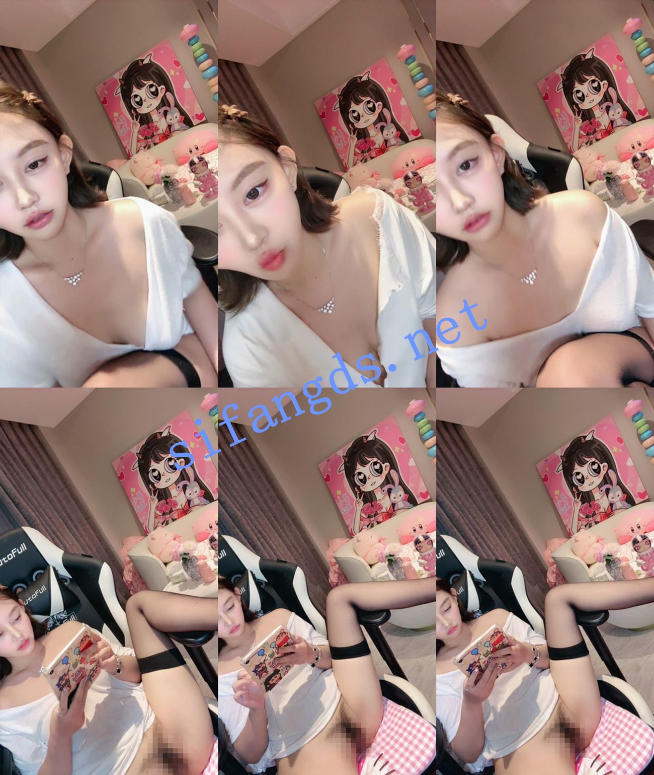 灬新人!绿播下海 王鹤隶的美羊 裸空装~自摸揉捏~特写美 图 06