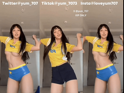 推特小美女 yum707玉米 世界杯主题-5 韩舞 别晃了晕奶